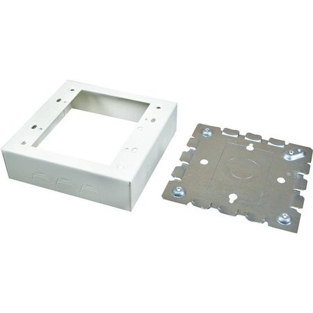 LEGRAND Wiremold Outlet Box, 2 Gang, 0 Knockout, Metal, Ivory, Wall Mounting B32